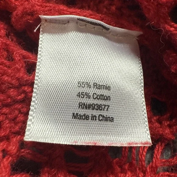 a.n.a Women's Plus Size 2X Red Open Knit  Sweater – Lightweight Layering Top - Picture 4 of 9